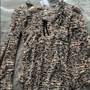 ZARA STRIPED MID LENGTH LONG SLEEVE DRESS